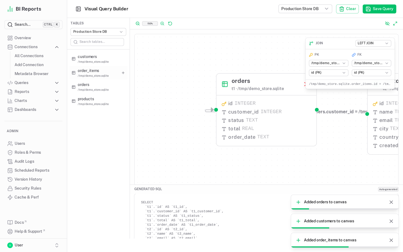 Visual Query Builder screenshot